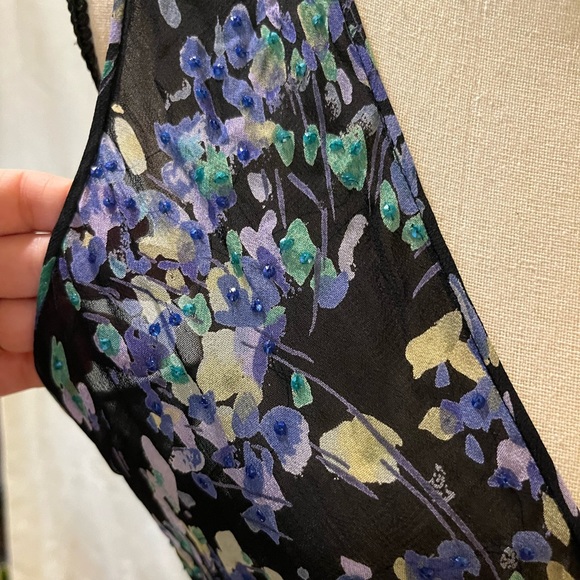 Vintage Y2K sheer floral beaded dress 💙 - Picture 3 of 8